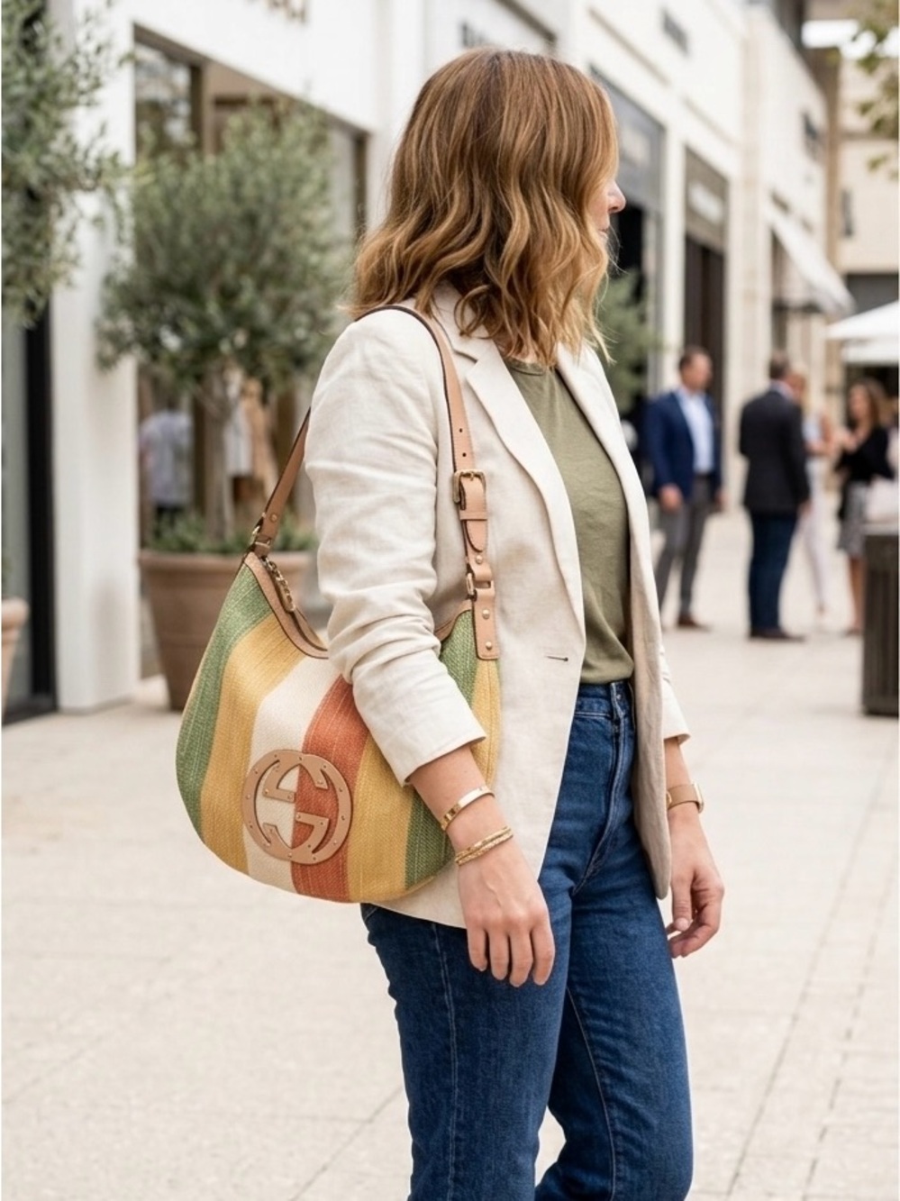 Gucci Interlocking Multicolor Canvas Shoulder Bag